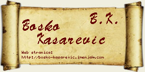 Boško Kašarević vizit kartica